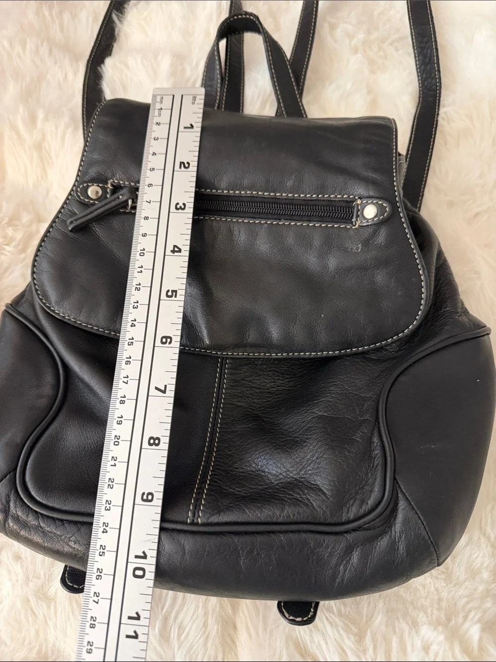 Black Tiganello Leather Women's Backpack Purse